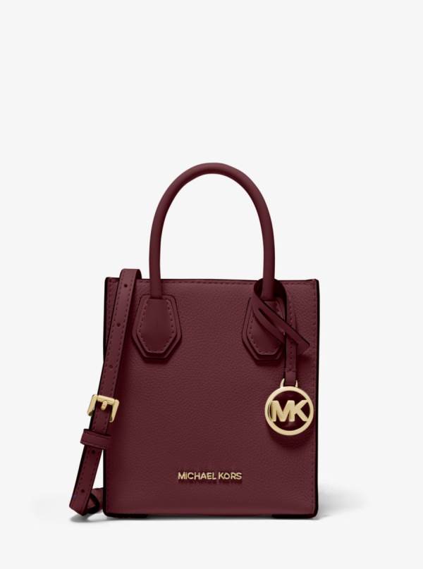 Damske Prenosná Taška Michael Kors Mercer Extra-Small Pebbled Leather Bordove - Kabelky Michael Kors Levně | FQTUA-4376
